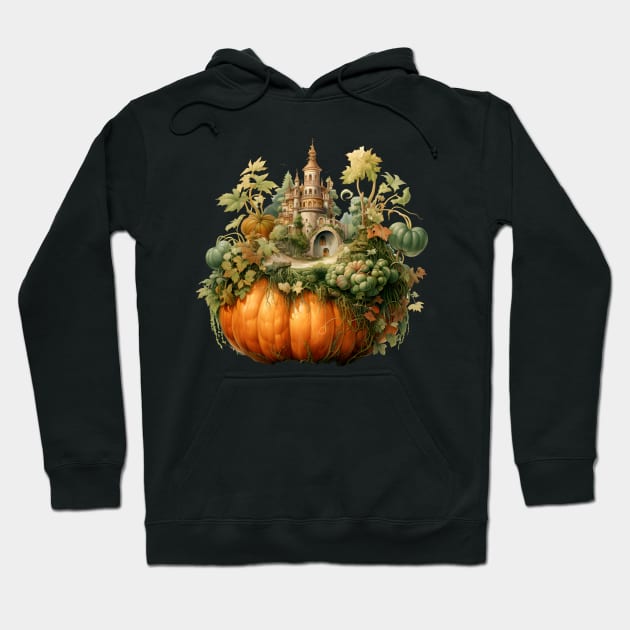 Autumn Magic - Pumpkin Transformed into Miniature Forest in Watercolor Hoodie by theworthyquote